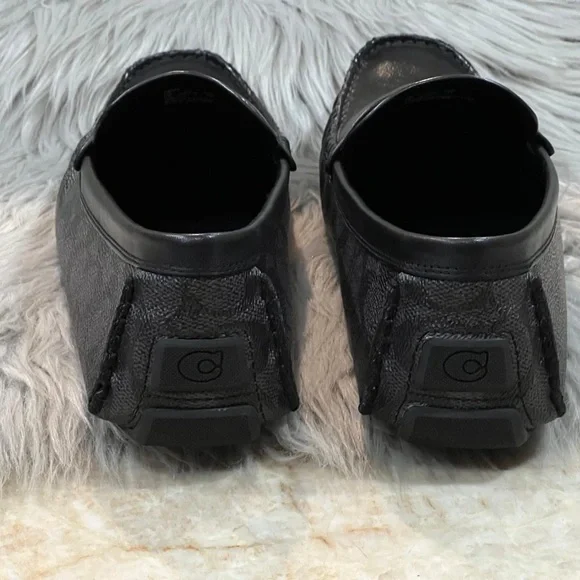 COACH Men’s C Coin Leather Driver Loafer, Black. New - Picture 5 of 8